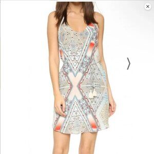 Silk Printed Rory Beca Minaret Crisscross Dress XS